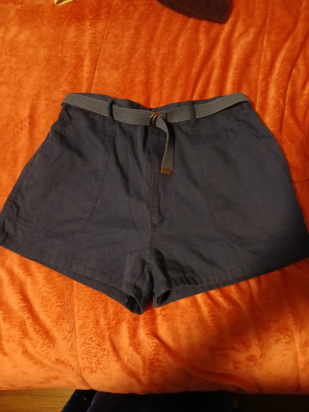 VIP Women's Navy High-Waist Casual Shorts with Belt